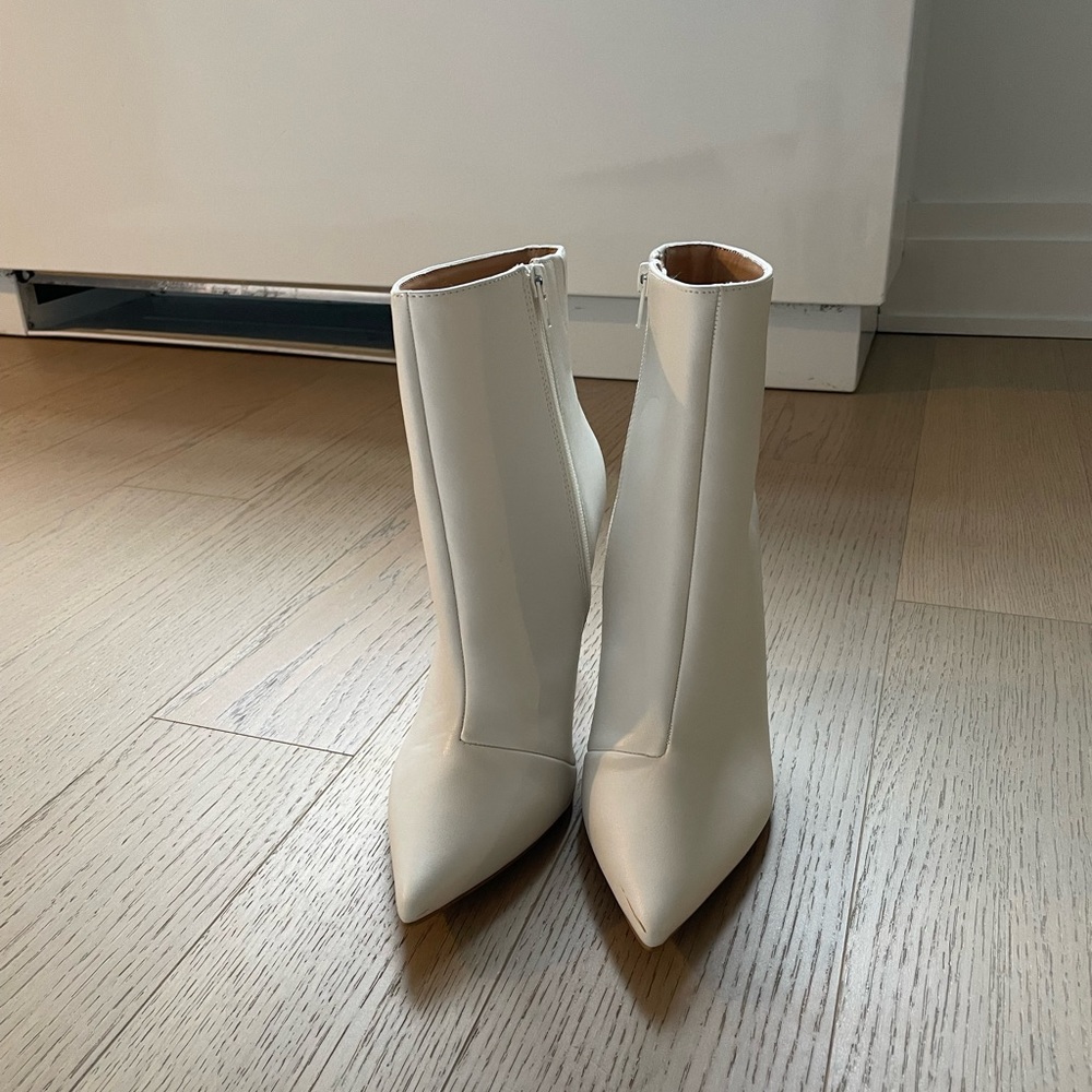 White ankle boots